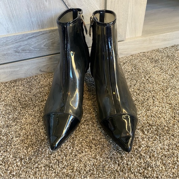 Zara Trafaluc Clear Vinyl Black Pointed Toe Zip Up Heeled Shoes EU  35 US 5-5.5 - Picture 6 of 14